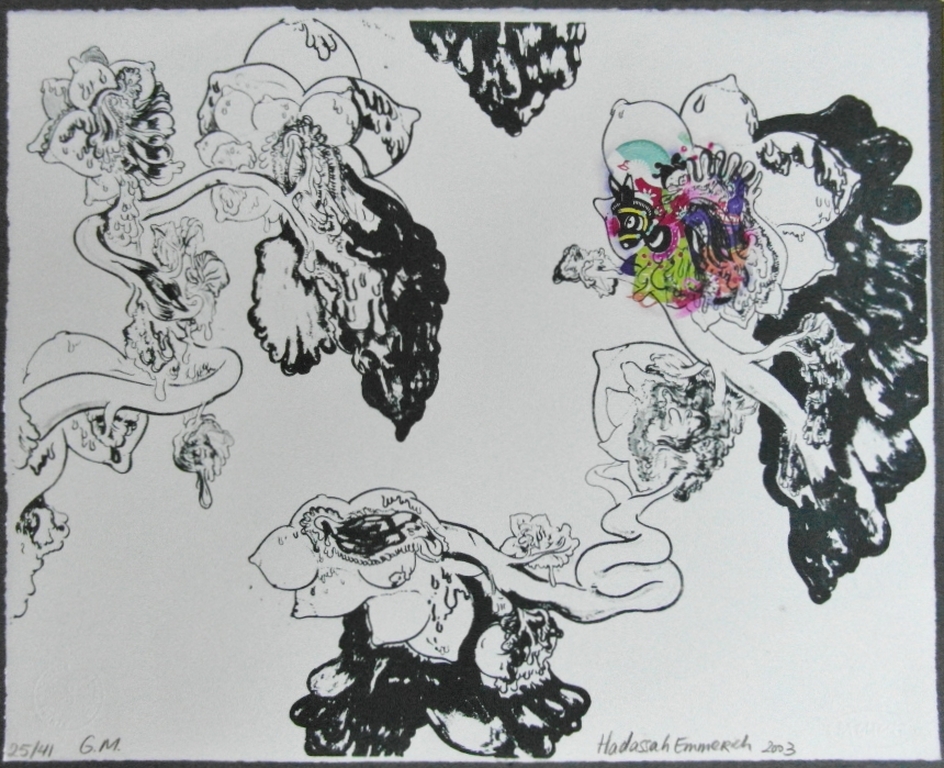 Hadassah Emmerich - Litho/collage - G.M. verkocht voor € 95!
