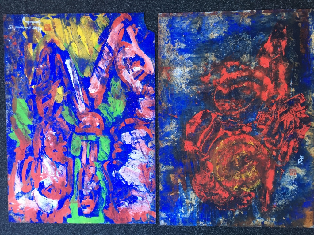 2 X THEO NIERMEIJER, Gemengde technieken/gouache op papier kopen? Bied vanaf 1!