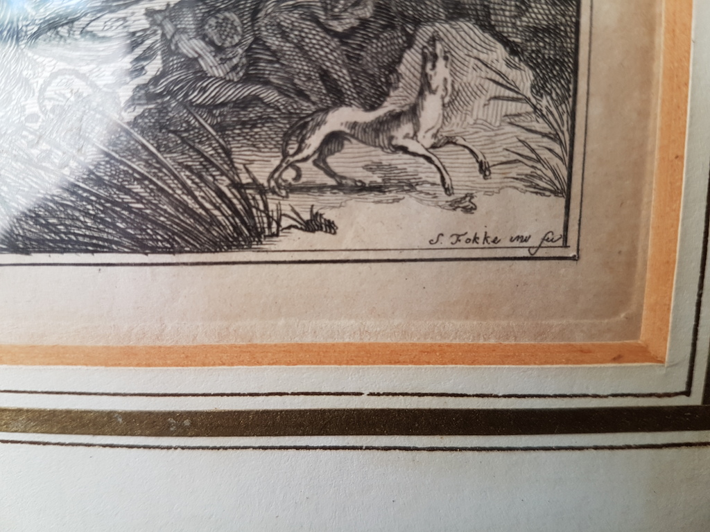 Simon Fokke, kopergravure, mensen en dieren in noodweer kopen? Bied vanaf 1!