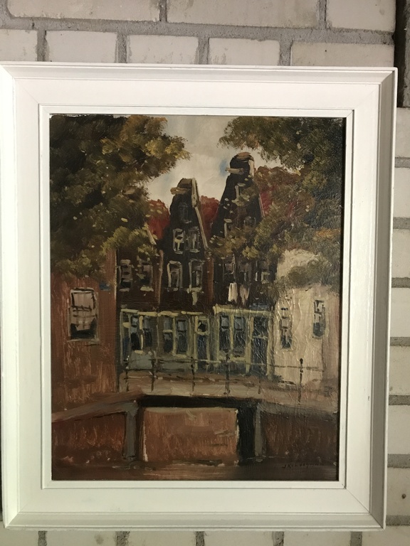 Olieverf Op Doek - Bloemgracht Amsterdam verkocht voor € 75!