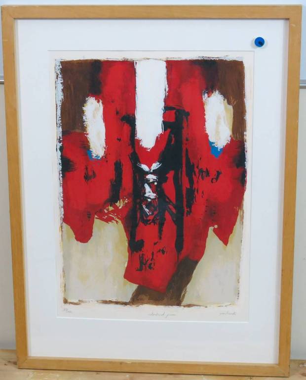 Hans Vanhorck: Litho, Abstract poem - Ingelijst (groot) kopen? Bied vanaf 50!