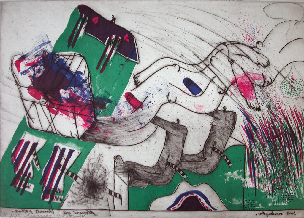 Hannes Postma, Twee Armlengten, litho verkocht voor € 35!