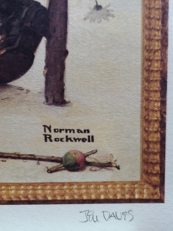 Jim Davis: offsetlitho Garfield, op Saturday Evening Post van Norman Rockwell,  kopen? Bied vanaf 50!