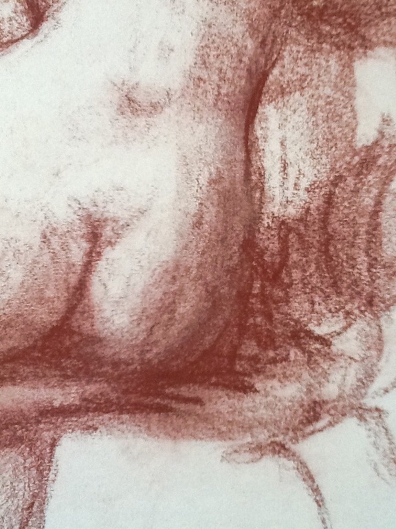Irma van de Zande, krijttekening,naakt kopen? Bied vanaf 1!