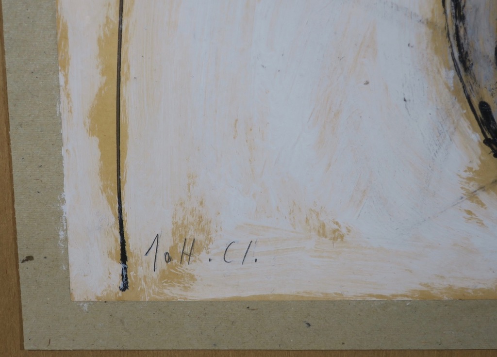 Johan Claassen: Acryl op papier, Uiteenvallende hond - Ingelijst kopen? Bied vanaf 150!