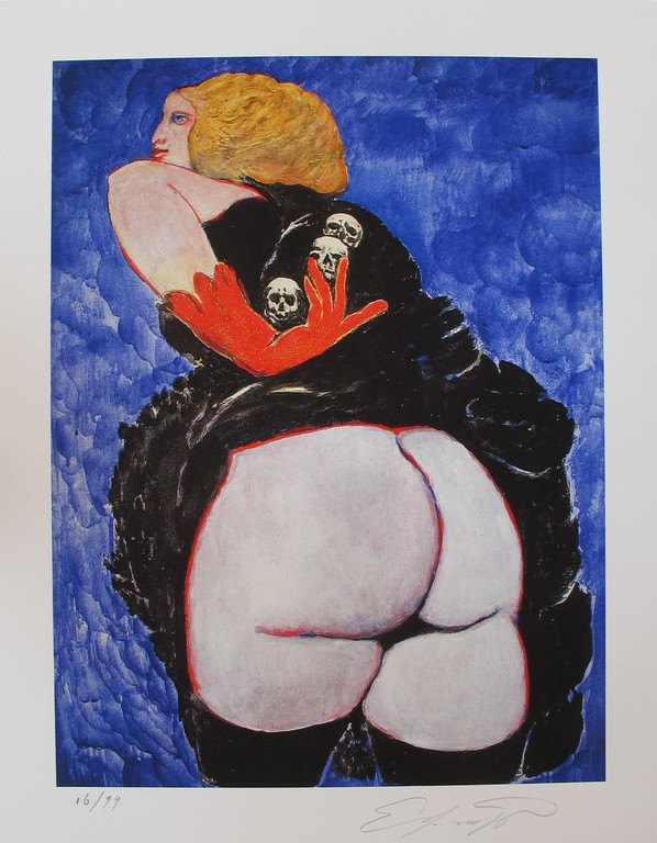 'De koppenverzamelaarster' - kleurenlithografie verkocht voor € 35!