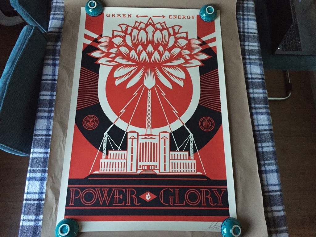 Shepard Fairey Obey Green Power signed offset print verkocht voor € 75!