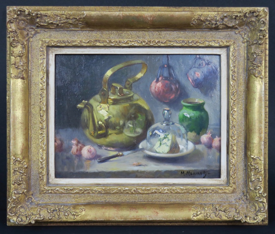 Maurice Louis Monnot: Olieverf op paneel, Cuivre et fromage - Ingelijst kopen? Bied vanaf 1!