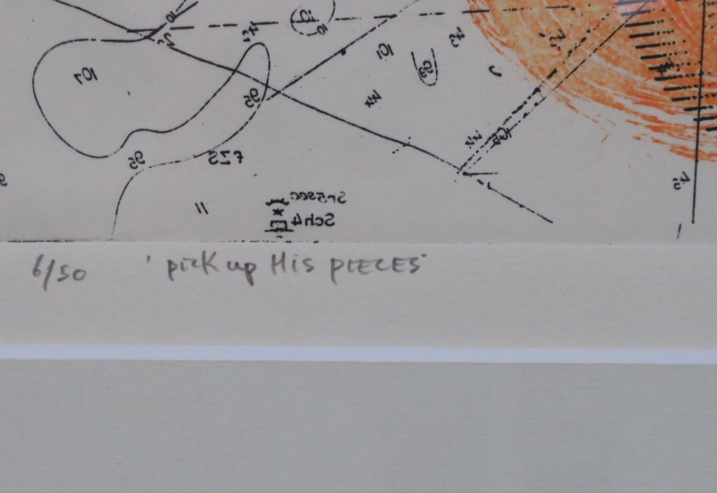 Harald Vlugt: Ets, Pick up his pieces - Ingelijst kopen? Bied vanaf 35!