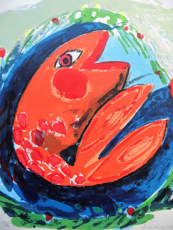 John Lie a Fo  blauwe vogel zeefdruk kopen? Bied vanaf 50!