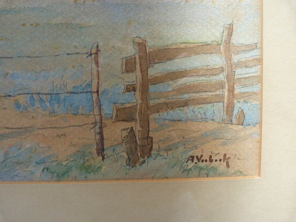 A. Verbeek ( 20e eeuw ) - aquarel - koeien op het land. kopen? Bied vanaf 1!