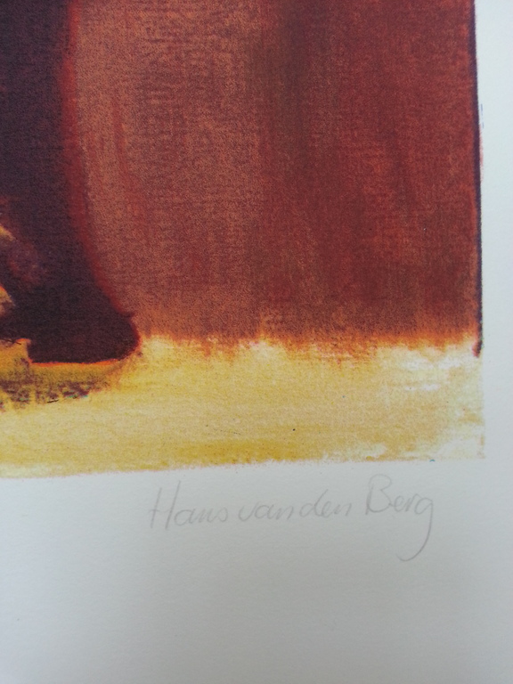 Hans van den Berg, zeefdruk op papier, titel: Toulon kopen? Bied vanaf 50!