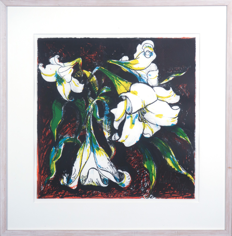 Peter Klashorst, Kleurenlitho, Les fleur du mal - Ingelijst kopen? Bied vanaf 60!