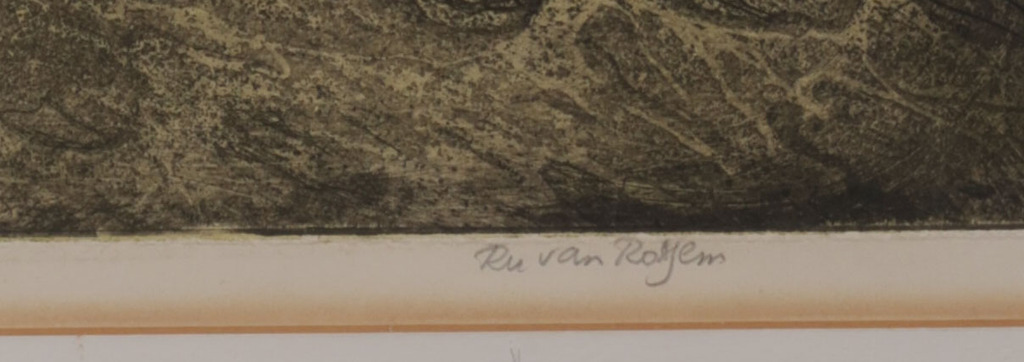 Ru van Rossem: Ets en Aquatint, De val van Icarus - Ingelijst kopen? Bied vanaf 100!