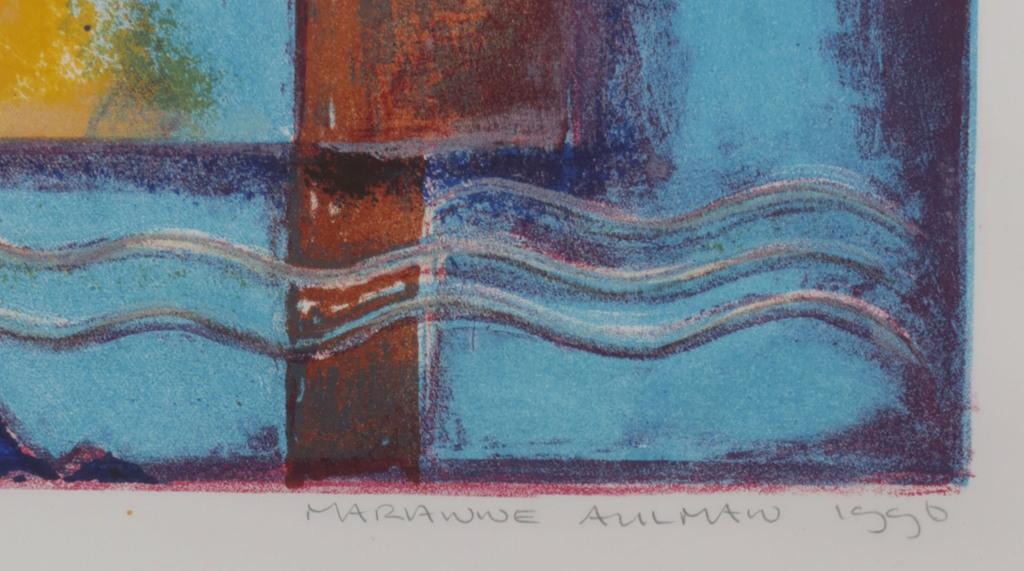 Marianne Aulman: Litho, De val van Icarus III - Ingelijst kopen? Bied vanaf 1!