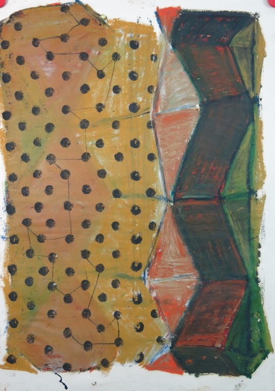 Klaas Hoek: Tekening, Cubistische vormen verkocht voor € 66!