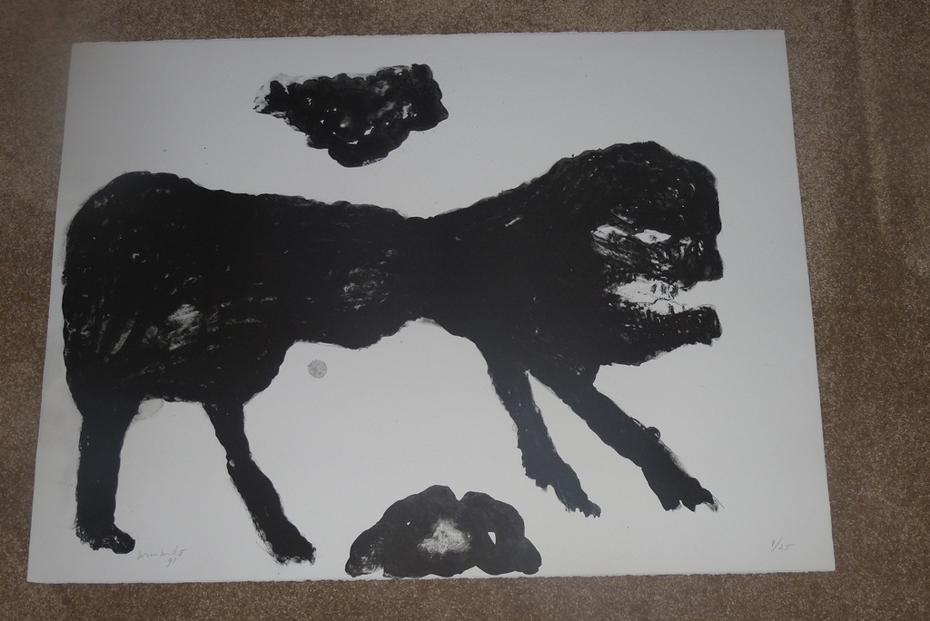 Armando, Litho:Das Tier, handgesigneerd en genummerd, 1991, oplage: 25 stuks verkocht voor € 415!