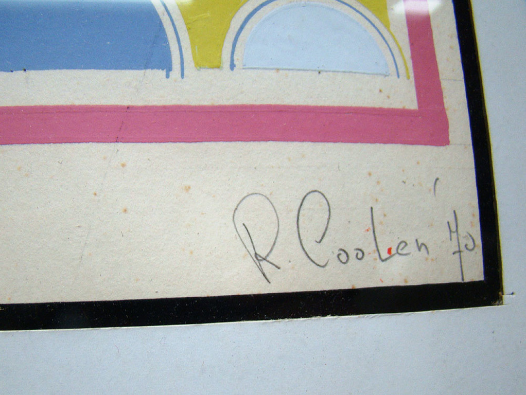 Rik Coolen - gouache tekening / ontwerp muurschildering 1970 kopen? Bied vanaf 115!