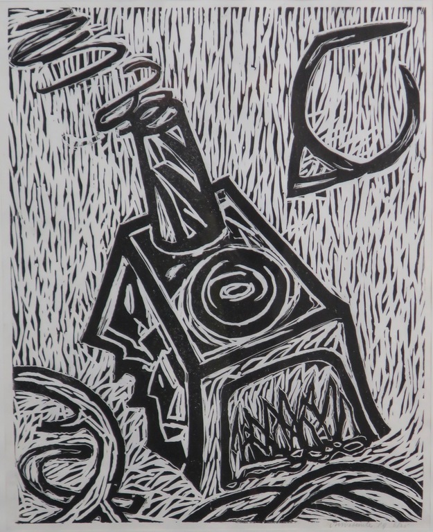 Anne Semler: Houtsnede, Zonder titel - Ingelijst kopen? Bied vanaf 1!