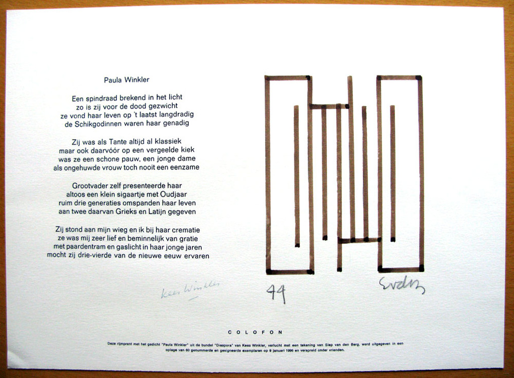 Siep van den Berg - RIJMPRENT met gedicht van Kees Winkler kopen? Bied vanaf 1!