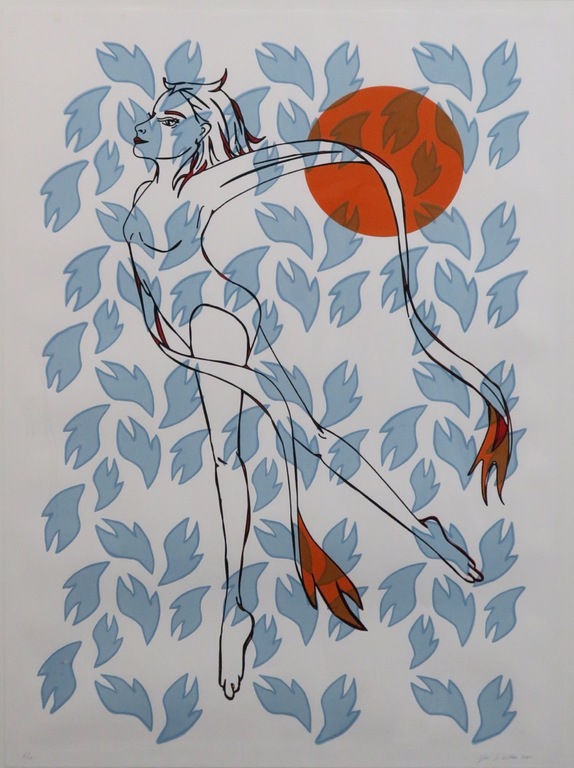 Yke Schotten: zeefdruk, Bladeren - Ingelijst kopen? Bied vanaf 20!