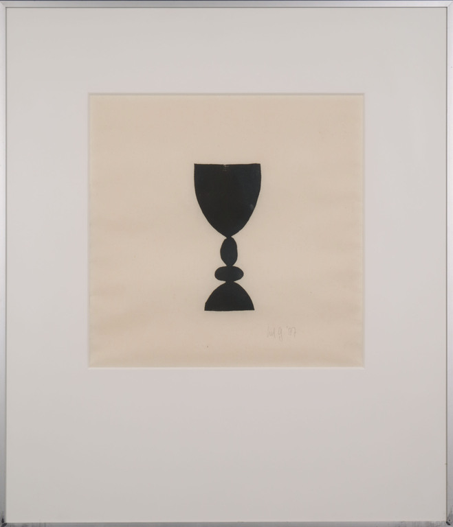 Ad Gerritsen: Lino op Rijstpapier, Bokaal - Ingelijst kopen? Bied vanaf 20!