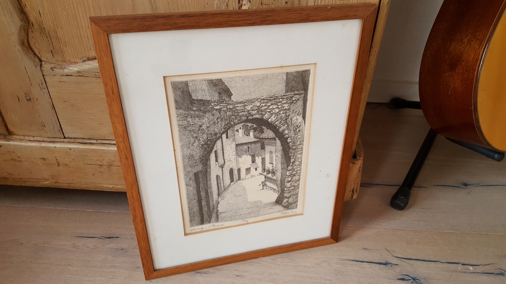 Peter Cox - ets 28/40, straatje in de Provence, gesigneerd kopen? Bied vanaf 1!