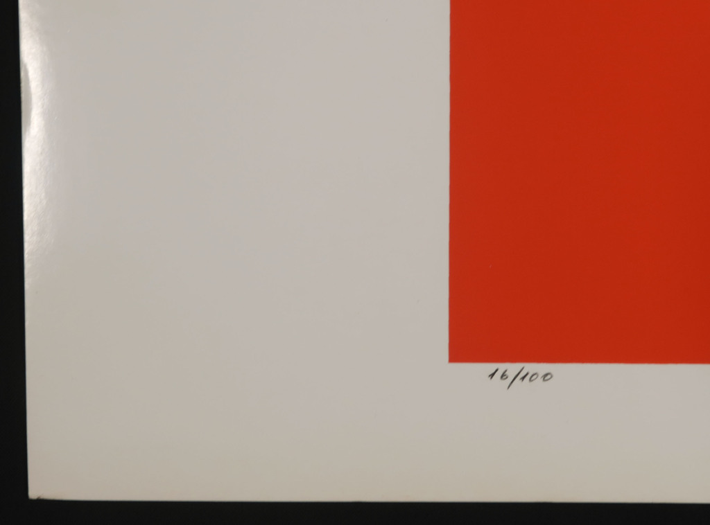 Dordevic Miodrag: Zeefdruk, Abstracte compositie met rood kopen? Bied vanaf 20!