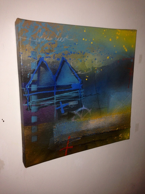 Theo koster, gemengde techniek op doek, het regend zonnestralen kopen? Bied vanaf 1!