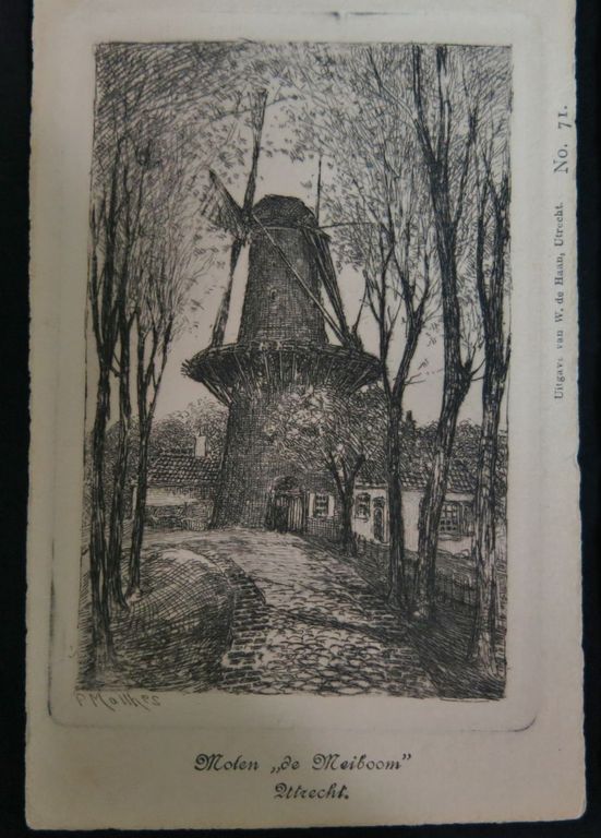 Okskar Paul Matthes: 7x Ets op ansichtkaart + 1x onbekend, 'Utrecht' kopen? Bied vanaf 40!