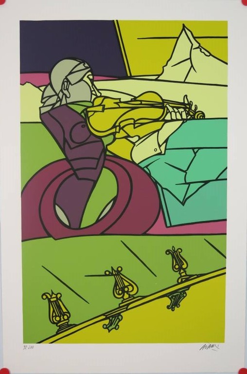 Valerio Adami: Zeefdruk, Fantasia per violino (groot) kopen? Bied vanaf 100!