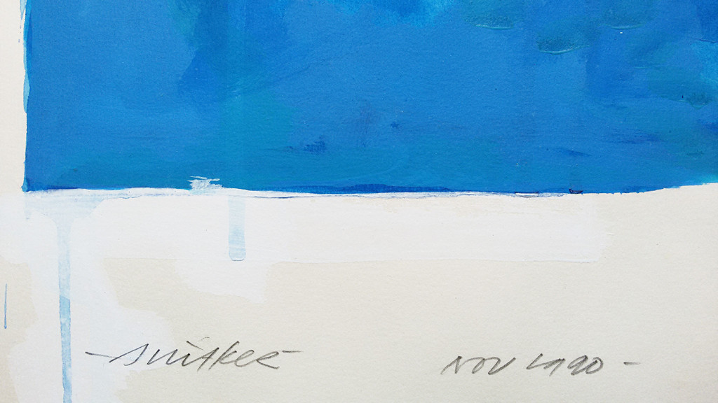 Willem Snitker - Big Blue, gouache kopen? Bied vanaf 50!