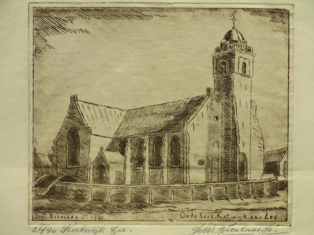 Johan Nicolaas (jr.) - Johan Nicolaas Junior, Kerk Katwijk aan Zee, Ets 1930 kopen? Bied vanaf 1!