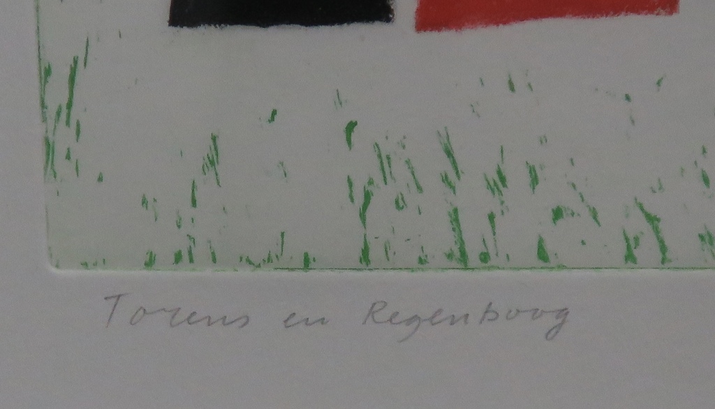 Harrie Gerritz: Ets, Torens en regenboog -Ingelijst kopen? Bied vanaf 80!