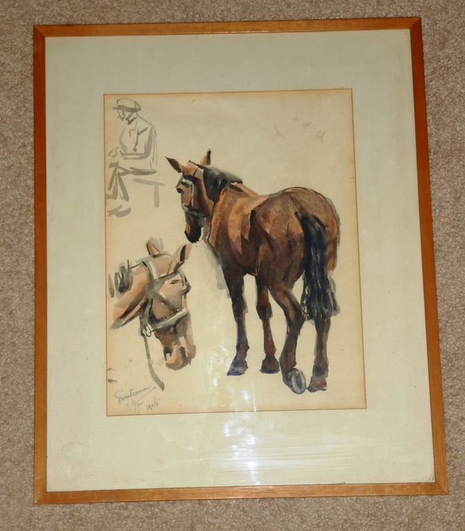 Gerard Westermann, Aquarel: Paard, handgesigneerd, 1926 kopen? Bied vanaf 125!