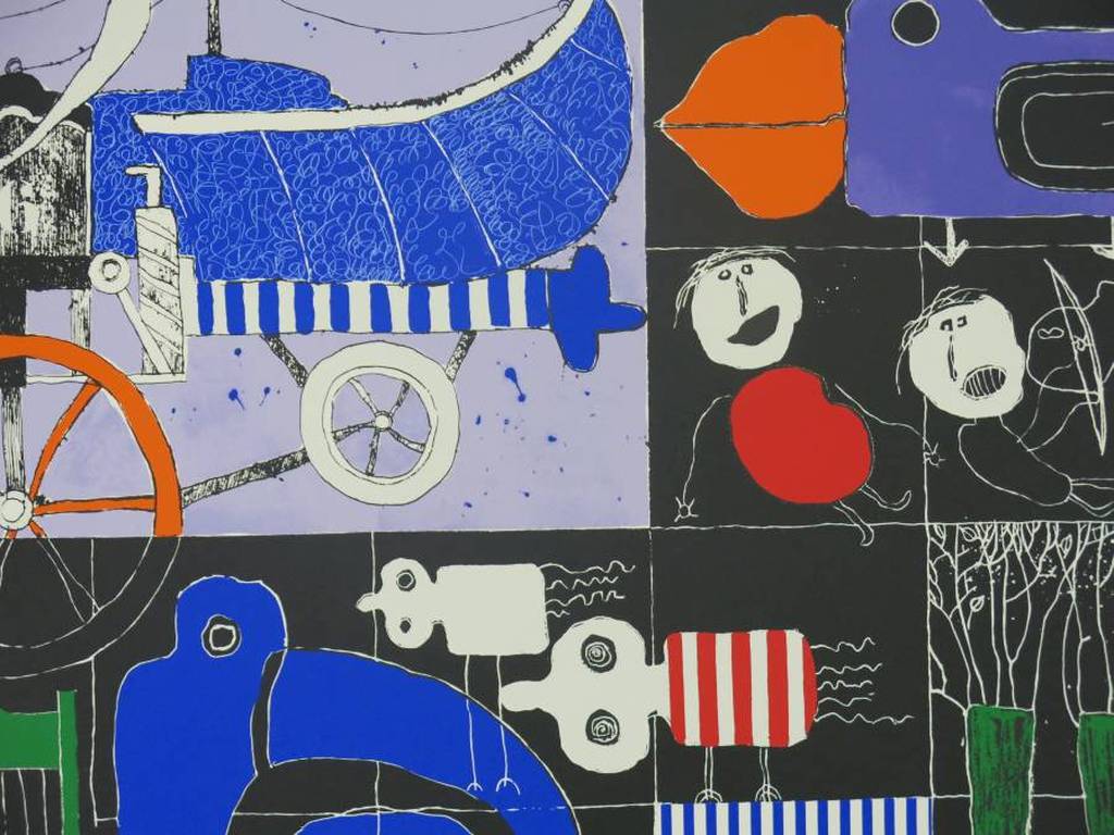 Christian Silvain: Zeefdruk, The Blind Bird verkocht voor € 145!