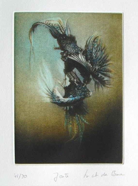 Niet of onleesbaar gesigneerd - Onbekende Kunstenaar.-JOUTE- Prachtige kleurenEts. Handgesigneerd/genummerd. verkocht voor € 59!