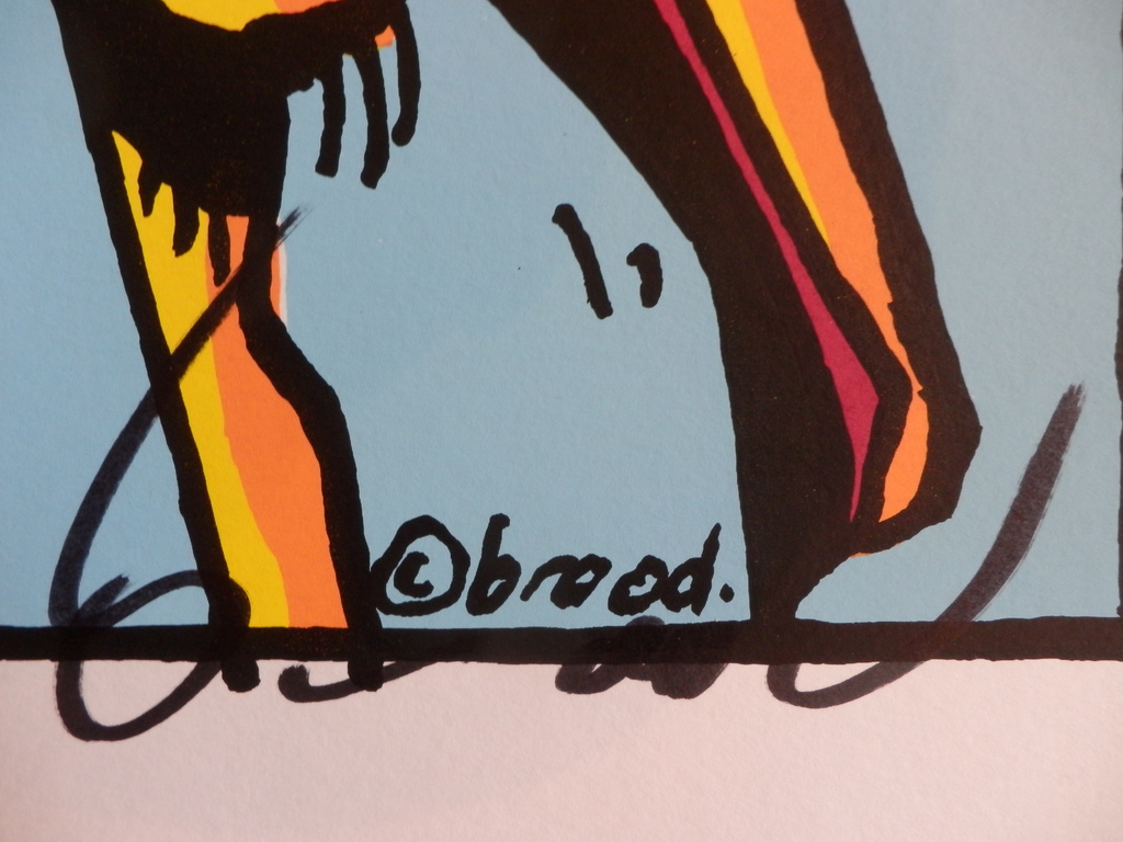 HERMAN BROOD  Handgesigneerde Zeefdruk  SPOELT U MAAR kopen? Bied vanaf 85!