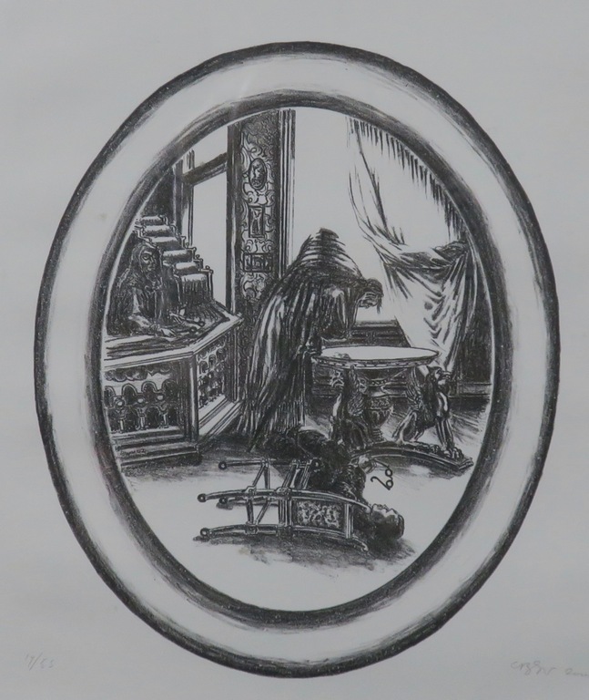 Bernard Verhoeven: Litho, Tempeldienst - Ingelijst kopen? Bied vanaf 1!