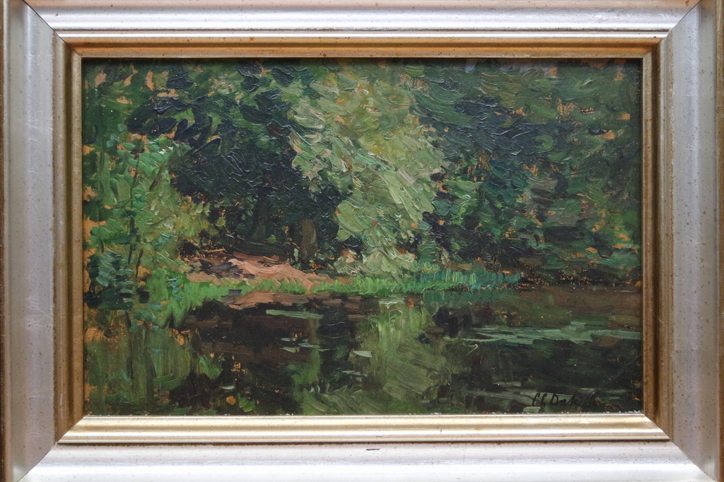 Carel Lodewijk DAKE (Jr.) (1886 – 1946) - olieverf op paneel - boslandschap kopen? Bied vanaf 310!