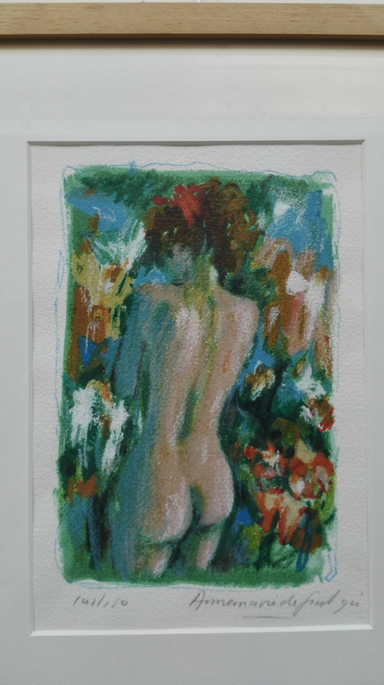 Annemarie de Groot, zeefdruk op papier in houten lijst kopen? Bied vanaf 40!