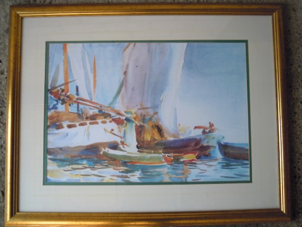 Prachtige gesigneerde grote AQUAREL 94 x 74 cm  kopen? Bied vanaf 35!