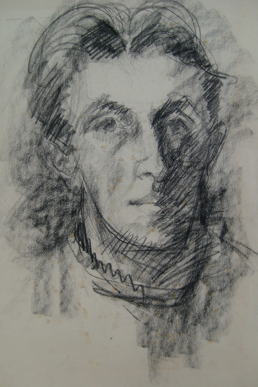 J.H.Frese, tekening, mannen hoofd kopen? Bied vanaf 20!