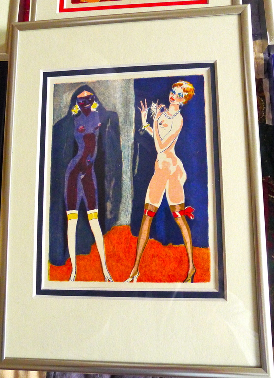 Kees van Dongen,mooi ingelijste houtgravure uit 1001 nacht. Goudkleurige lijst verkocht voor € 45!