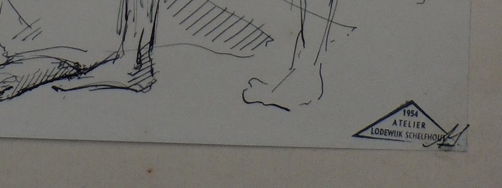 Lodewijk Schelfhout - Tekening: Christus de tuin van Cyrene  - jaren 30 kopen? Bied vanaf 60!