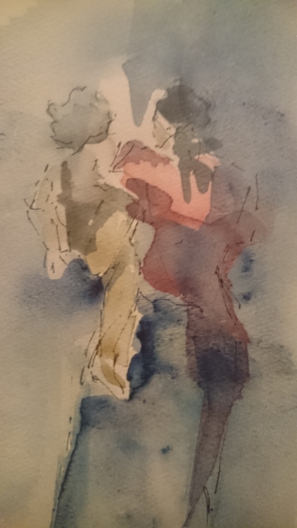 Aquarel 1976 - 'Moeder met kind' Jeanne Wesselius (1931-2010) kopen? Bied vanaf 20!