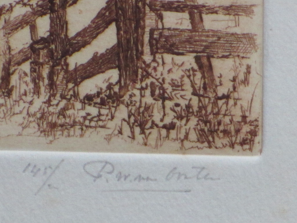 Ond.gesigneerd, Hollands Landschap, Ets in rood kopen? Bied vanaf 1!