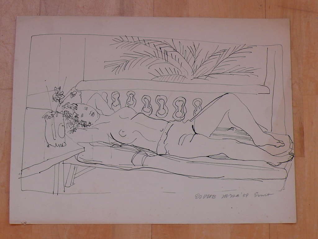 Tekening van Ernst Vijlbrief Ibiza '58 kopen? Bied vanaf 35!