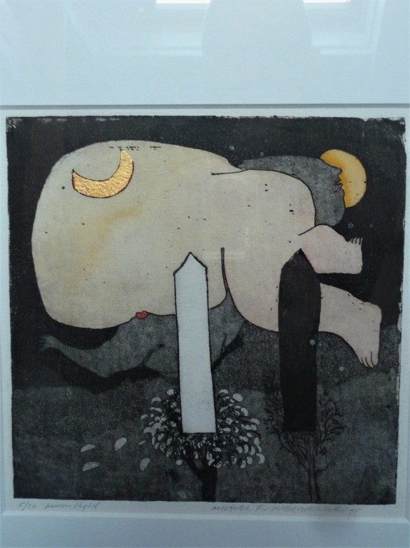 Michel van Overbeeke; ingekleurde ets; titel : 'moonlight' kopen? Bied vanaf 45!