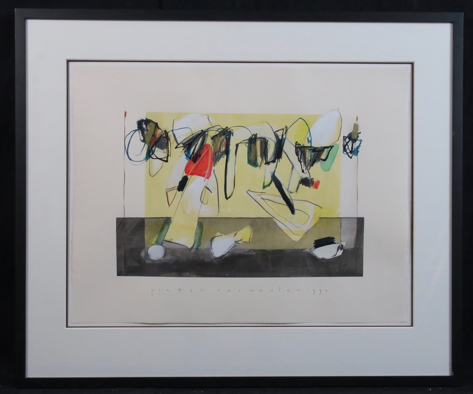Pieter Vermeulen: Gemengde techniek, Z.T. - Ingelijst kopen? Bied vanaf 80!